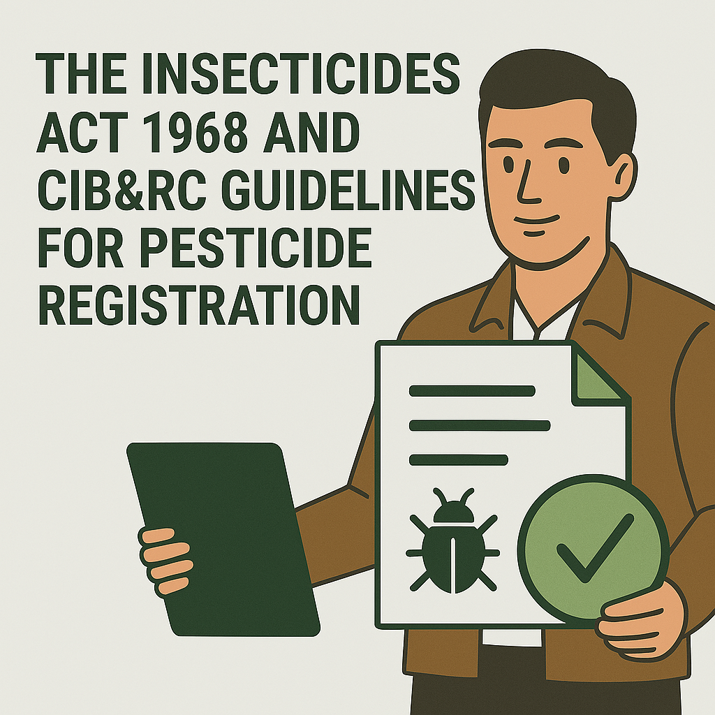 The Insecticides Act 1968 and CIB&RC Guidelines for Pesticide Registration.